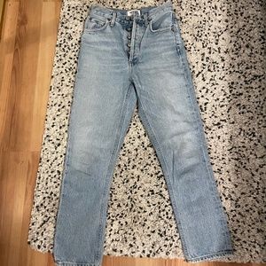 Agolde Riley High Rise Straight Crop Jeans Size 23 Renewal Color